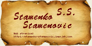 Stamenko Stamenović vizit kartica